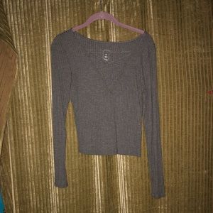 Grey long sleeve top